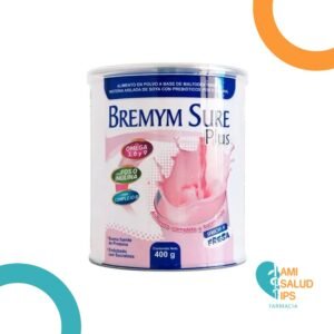 ALIMENTO A BASE DE MATODEXTRINA Y PROTEINA AISLADA DE SOYA CON PREBIOTICOS + OMEGA 3,6,9 + FOS O INULINA + COMPLEJO B BREMYM SURE PLUS LATA X 400 G