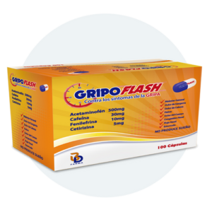 ACETAMINOFEN 500MG + CAFEINA 30MG + FENILEFRINA 10MG + CETIRIZINA 5MG CAPSULA GRIPO FLASH