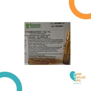 FITOMENADIONA VITAMINA K1 1MG/ML SOL INYECTABLE FITOMENADIONA