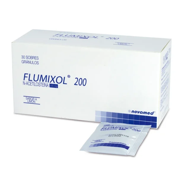 N-ACETILCISTEINA 200mg GRANULADO PARA RECONSTITUIR A SOLUCION ORAL SOBRE FLUMIXOL
