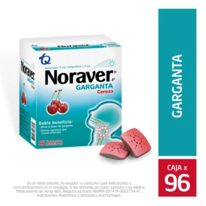 NORAVER - P GARGANTA CEREZA BENZOCAINA 10MG / CETILPIRIDINIO 1.4MG TABLETA DE DISOLUCION BUCAL