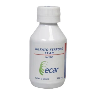 SULFATO FERROSO JARABE SABOR A CHICLE FRASCO X 120ML ECAR