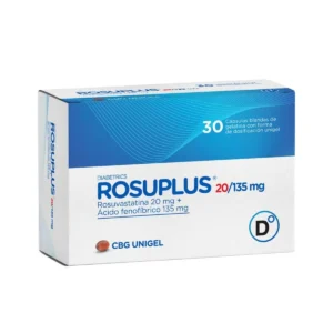 ACIDO FENOFIBRICO 135MG + ROSUVASTATINA 20 MG CAPSULA BLANDA UNIGEL ROSUPLUS