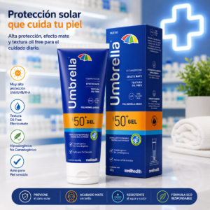 UMBRELLA SPF 50+ PROTECTOR SOLAR GEL TOPICO TUBO*60G - MEDIHEALTH