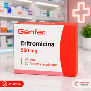 ERITROMICINA 500MG C*50 TABLETAS RECUBIERTAS - GENFAR