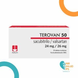 TEROVAN 50 SACUBITRILO 24MG, VALSARTAN 26MG C*30 TABLETAS RECUBIERTAS ADIUM