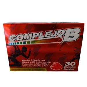 COMPLEJO B, TIAMINA, RIBOFLAVINA, VITAMINA D3, NIACINAMIDA, PIRIDOXINA, ACIDO FOLICO, CIANOCOBOLAMINA Y ZINC SUPLEMENTO DIETARIO C*30 CAPSULAS PROFAR