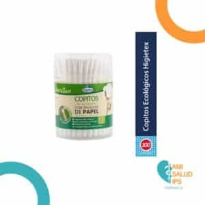 COPITOS DE ALGODON ECOLOGICOS TARRO X 100 HIGIETEX