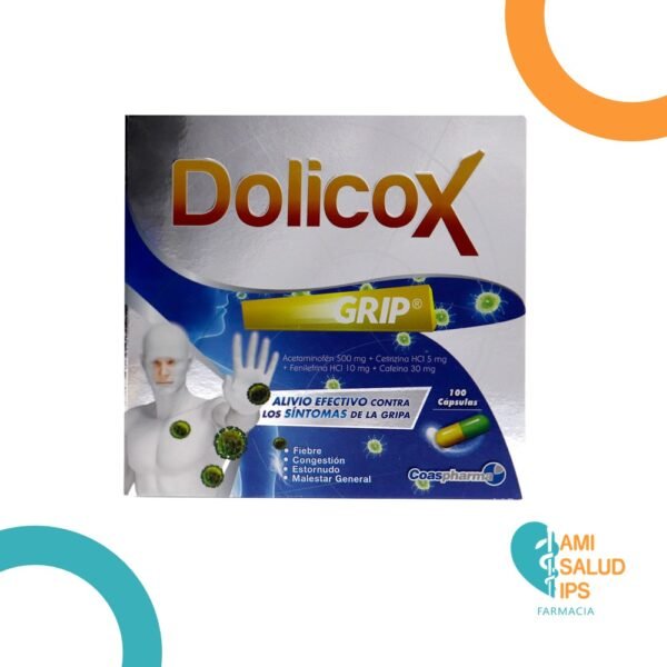 ACETAMINOFEN 500 + CETIRIZINA 5MG + FENILEFRINA 10MG + CODEINA 30MG CAPSULA DOLICOX GRIP