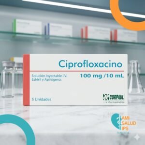 CIPROFLOXACINO 100MG/10ML SOLUCION INYECTABLE VIAL*10ML PACK*5 UNIDADES - CORPAUL