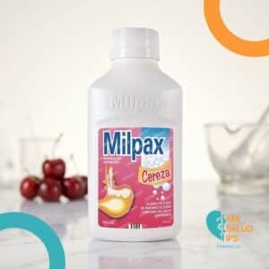 MILPAX CEREZA ALGINATO DE SODIO 2.5G, BICARBONATO DE SODIO 2.67G, CARBONATO DE CALCIO 1.5G SUSPENSION ORAL FRASCO*360ML FARMA DE COLOMBIA