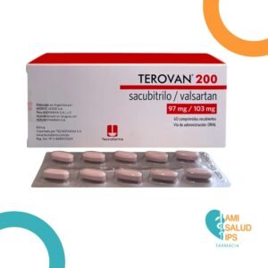 SACUBITRILO + VALSARTAN (97.0+102.8) MG (200MG) COMPRIMIDO RECUBIERTO TEROVAN 200