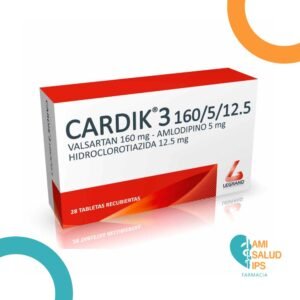 AMLODIPINO + VALSARTAN + HCRT (5+160+12.5) MG TABLETA RECUBIERTA CARDIK 3