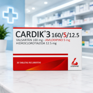 CARDIK 3 VALSARTAN 160MG, AMLODIPINO 5MG, HIDROCLOROTIAZIDA 12.5MG C*30 TABLETAS RECUBIERTAS - LEGRAND