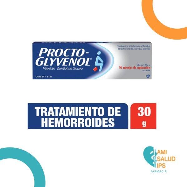 PROCTO-GLYVENOL CREMA-TRIBENOSIDO+LIDOCAINA 5% + 2.12% PROCTO GLYVENOL CREMA X 30 G + 10 CANULAS
