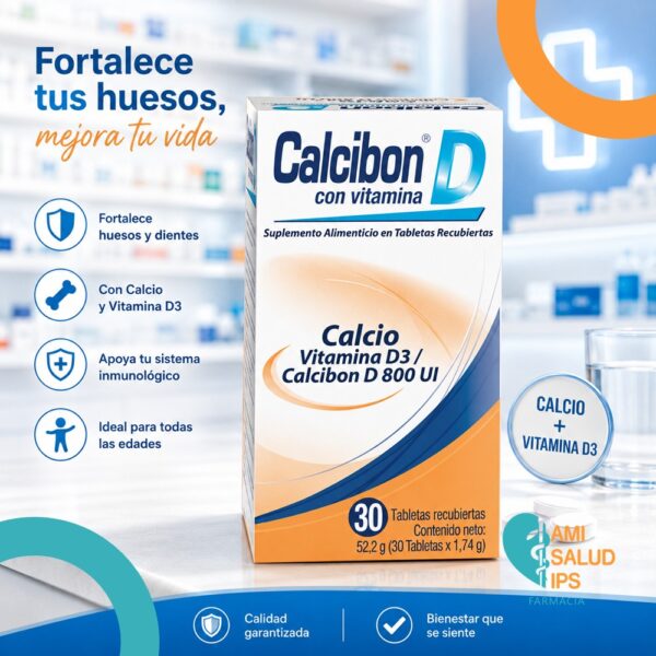 Colcibon D CALCIBON D CITRATO DE CALCIO 1500MG + VITAMINA D3 800UI FCO * 30 ...