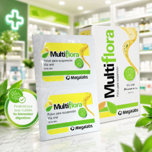 MULTIFLORA MICROORGANISMOS PRODUCTORES DE ACIDO LACTICO 42MG POLVO PARA RECONSTITUIR A SOL ORAL C*14 SACHETS DE 1G MEGALABS