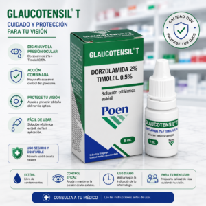 GLAUCOTENSIL T DORZOLAMIDA 2%, TIMOLOL 0.5% SOLUCION OFTALMICA FRASCO * 5ML POEN