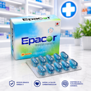 EPACOR ACIDO EICOSAPENTAENOICO + ACIDO DOCOSAHEXAENOICO 465MG+ 375MG CAPSULA BLANDAS