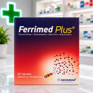 FERRIMED PLUS ACIDO ASCORBICO 100MG, ACIDO FOLICO 2MG, CIANOCOBALAMINA 1MG, FURAMATO FERROSO 330MG  CAJA * 30 CAPSULAS NOVAMED