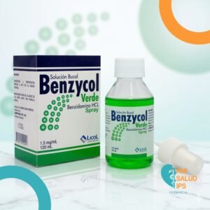 BENZYCOL VERDE SPRAY BENCIDAMINA CLORHIDRATO 1.5MG/ML SOLUCION BUCAL FRASCO*120ML LICOL