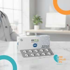 ASA 81MG ACIDO ACETILSALICILICO C * 30 TABLETAS MK
