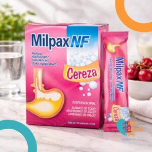 MILPAX NF ALGINATO DE SODIO+BICARBONATO DE SODIO+CARBONATO DE CALCIO (5G+2.67G+1.6G)/100ML SUSP ORL SACHETX10ML  - FARMA DE COLOMBIA
