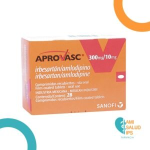 APROVASC IRBESARTAN 300MG / AMLODIPINO 10MG C*28 COMPRIMIDOS RECUBIERTOS SANOFI