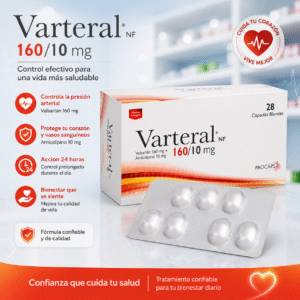 VARTERAL NF VALSARTAN 160MG, AMLODIPINO 10MG C*28 CAPSULAS BLANDAS - PROCAPS
