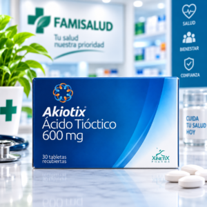 AKIOTIX ACIDO TIOCTICO (ALFALIPOICO) 600MG C*30 TABLETAS RECUBIERTAS XINETIX PHARMA