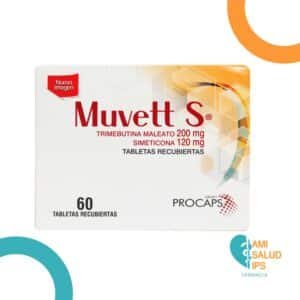 MUVETT S SIMETICONA 120MG, TRIMEBUTINA 200 MG C*60 TABLETAS RECUBIERTAS PROCAPS