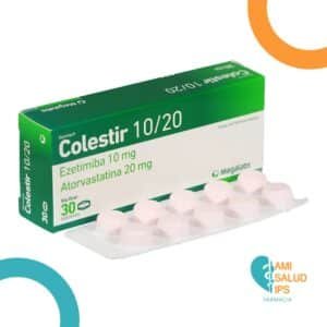 COLESTIR 10/20 EZETIMIBE 10MG, ATORVASTATINA 20MG C*30 TABLETAS MEGALABS