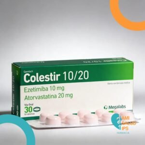 COLESTIR 10/20 EZETIMIBE 10MG, ATORVASTATINA 20MG C*30 TABLETAS MEGALABS