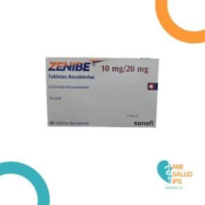 ZENIBE 10/20 EZETIMIBA 10MG, ROSUVASTATINA 20MG CAJA * 30 TABLETAS RECUBIERTAS SANOFI
