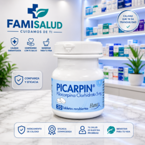 PICARPIN PILOCARPINA 5MG FRASCO*20 TABLETAS HUMAX