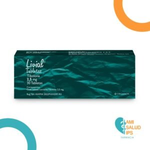LIVIAL TIBOLONA 2.5MG C*30 TABLETAS ORGANON