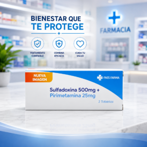 PIRIMETAMINA + SULFADOXINA 25MG+ 500MG C*3 TABLETAS FAES FARMA