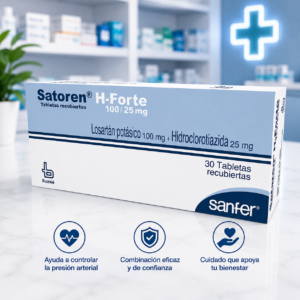 SATOREN H FORTE 100/25 LOSARTAN 100MG, HIDROCLOROTIAZIDA 25MG C*30 TABLETAS RECUBIERTAS BUSSIE