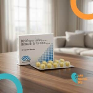 DICLOFENACO SODICO 100MG, HIDROXIDO DE ALUMINIO 200MG C*10 CAPSULAS COLMED