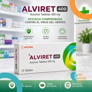 ALVIRET 400 ACICLOVIR 400MG CAJA*10 TABLETAS HETERO