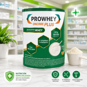 PROWHEY ONCARE PLUS ALIMENTO ESPECIAL POLIMERICO HIPERCALORICO A BASE DE MALTODEXTRINA PROTEINA DE SUERO LACTEO EPA DHA VITAMINAS, MINERALES, ACEITES VEGETALES POLVO RECONS SOL ORAL LATA*415G BOYDORR