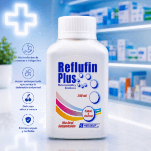 REFLUFIN PLUS CEREZA METOCLOPRAMIDA 100MG, SIMETICONA 500MG SUSPENSION ORAL FRASCO*240ML - FARMASER
