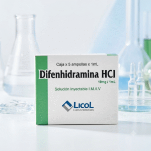 DIFENHIDRAMINA HCL 10MG/ML SOLUCION INYECTABLE * 5 AMPOLLAS DE 1ML - LICOL