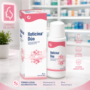 ILOTICINA DUO ERITROMICINA BASE 4%, ADAPALENO 0.1% SOLUCION TOPICA FRASCO*50ML - TQ