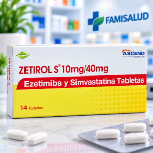 ZETIROL S 10mg/40mg EZETIMIBA 10MG, SIMVASTATINA 40MG C*14 TABLETAS ASCEND