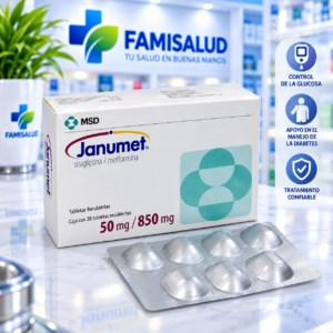 JANUMET SITAGLIPTINA 50MG, METFORMINA 850MG C*28 TABLETAS RECUBIERTAS - MSD
